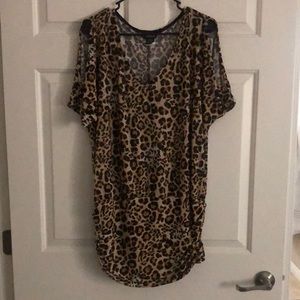Torrid Leopard Cold-Shoulder Blouse